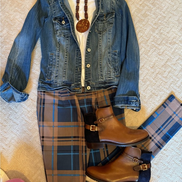 Beautiful brown leather + navy suede boots size 38 from Spain - Picture 4 of 7